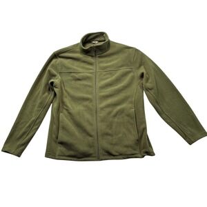 Bass Pro Shops Mens Fleece Jacket Olive Green Full Zip‎ Outdoor  L #1150